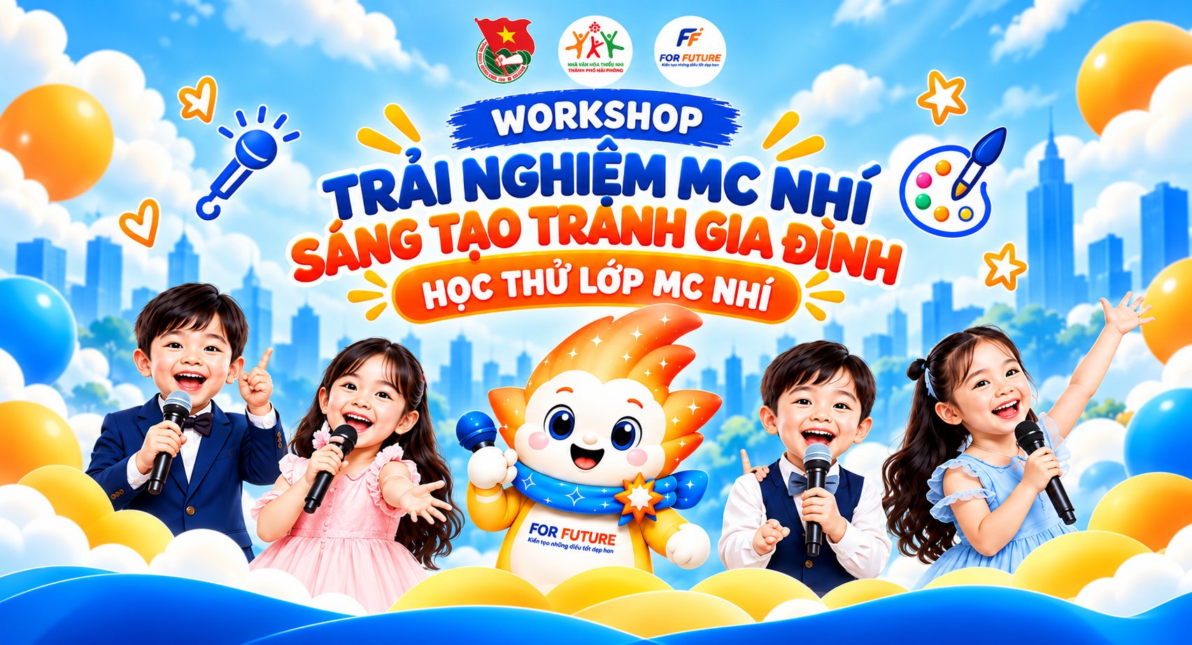 Workshop Trải nghiệm MC nhí – Sáng tạo tranh gia đình – Học thử lớp MC nhí cùng For Future
